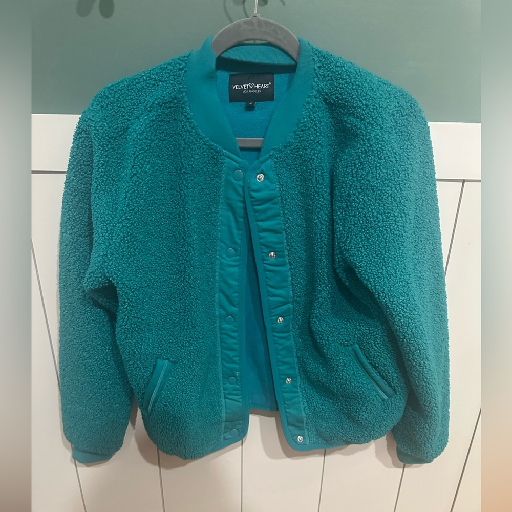 Heart Turquoise Teddy Jacket